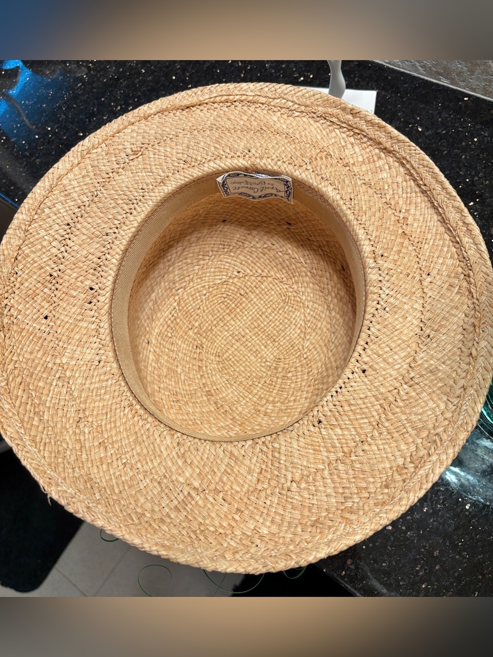 April Cornell Natural Straw Hat with Pink Floral and Raffia Accents - Picture 5 of 10